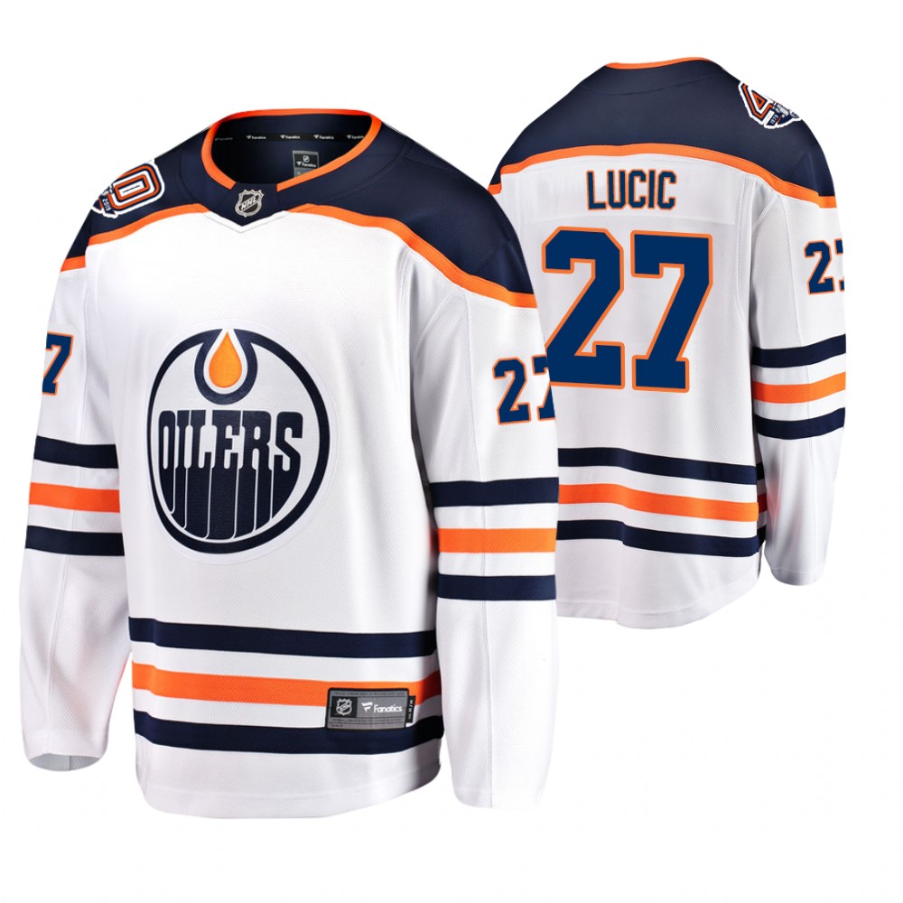 Oilers Milan Lucic White Breakaway Player 40th Anniversary Jersey