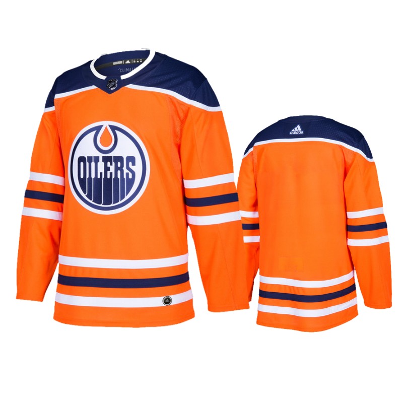 Oilers Orange Authentic Blank Home Jersey
