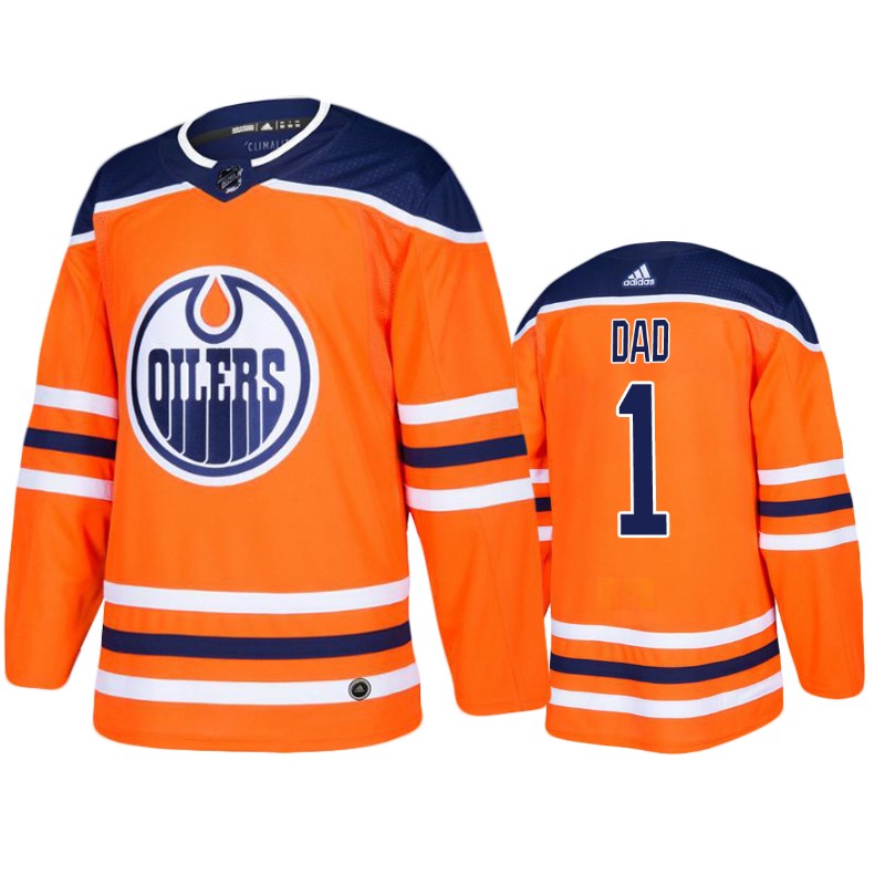 Oilers Orange Number 1 Dad Father's Day Jersey