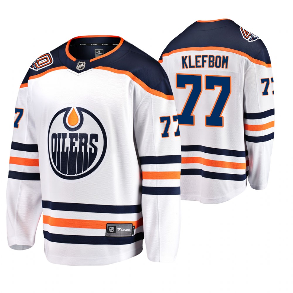 Oilers Oscar Klefbom White Breakaway Player 40th Anniversary Jersey