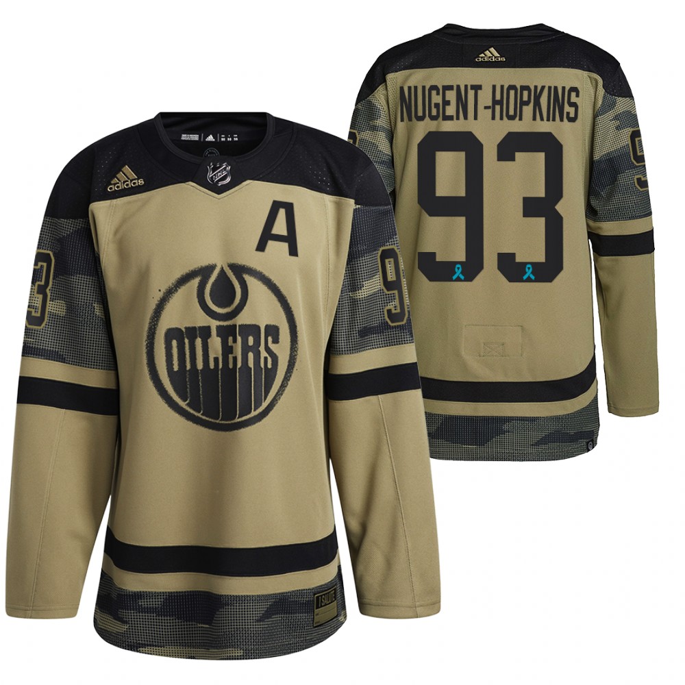 Oilers Ryan Nugent-Hopkins Canadian Armed Force Camo 2021 CAF Night Jersey