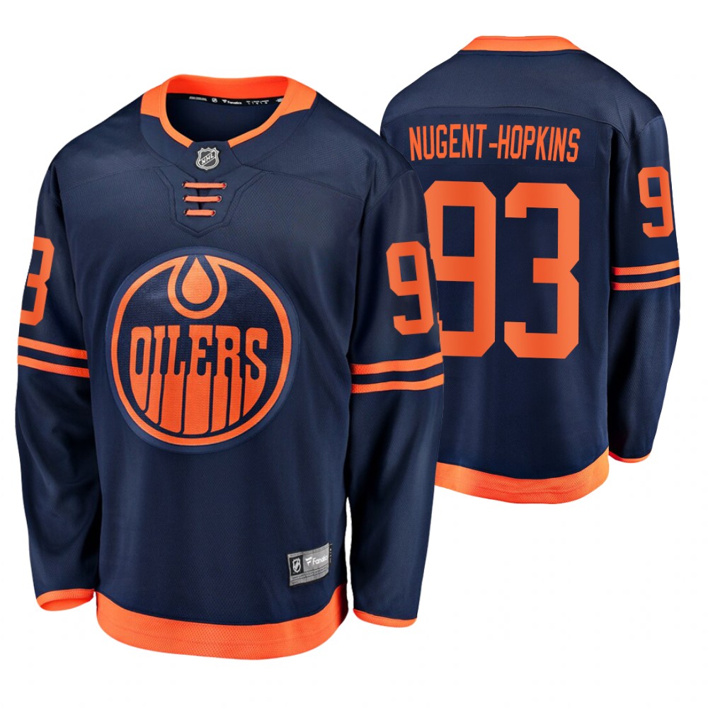 Oilers Ryan Nugent-Hopkins Navy Alternate Premier Breakaway Men's Jersey