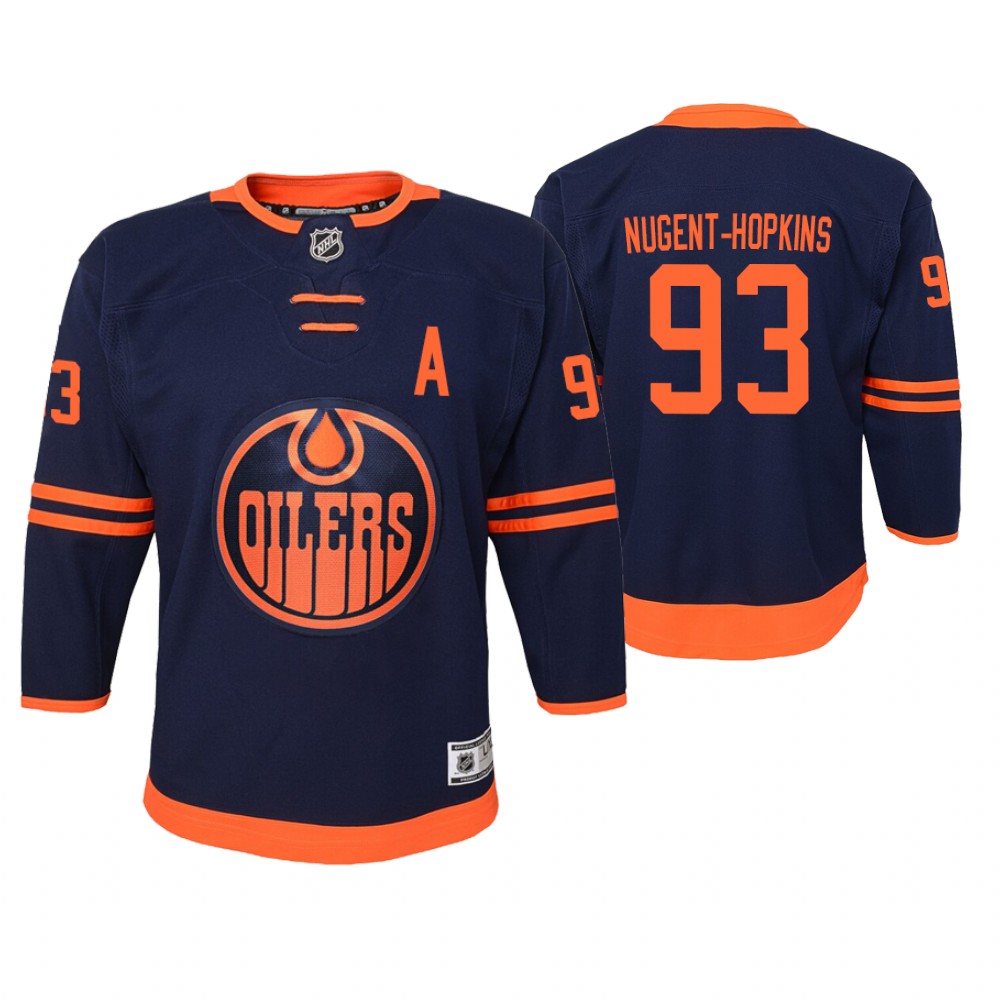 Oilers Ryan Nugent-Hopkins Youth Premier 2019-20 Alternate Jersey