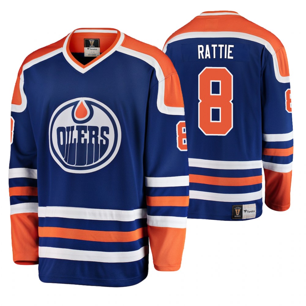 Oilers Ty Rattie Blue Orange Breakaway Jersey