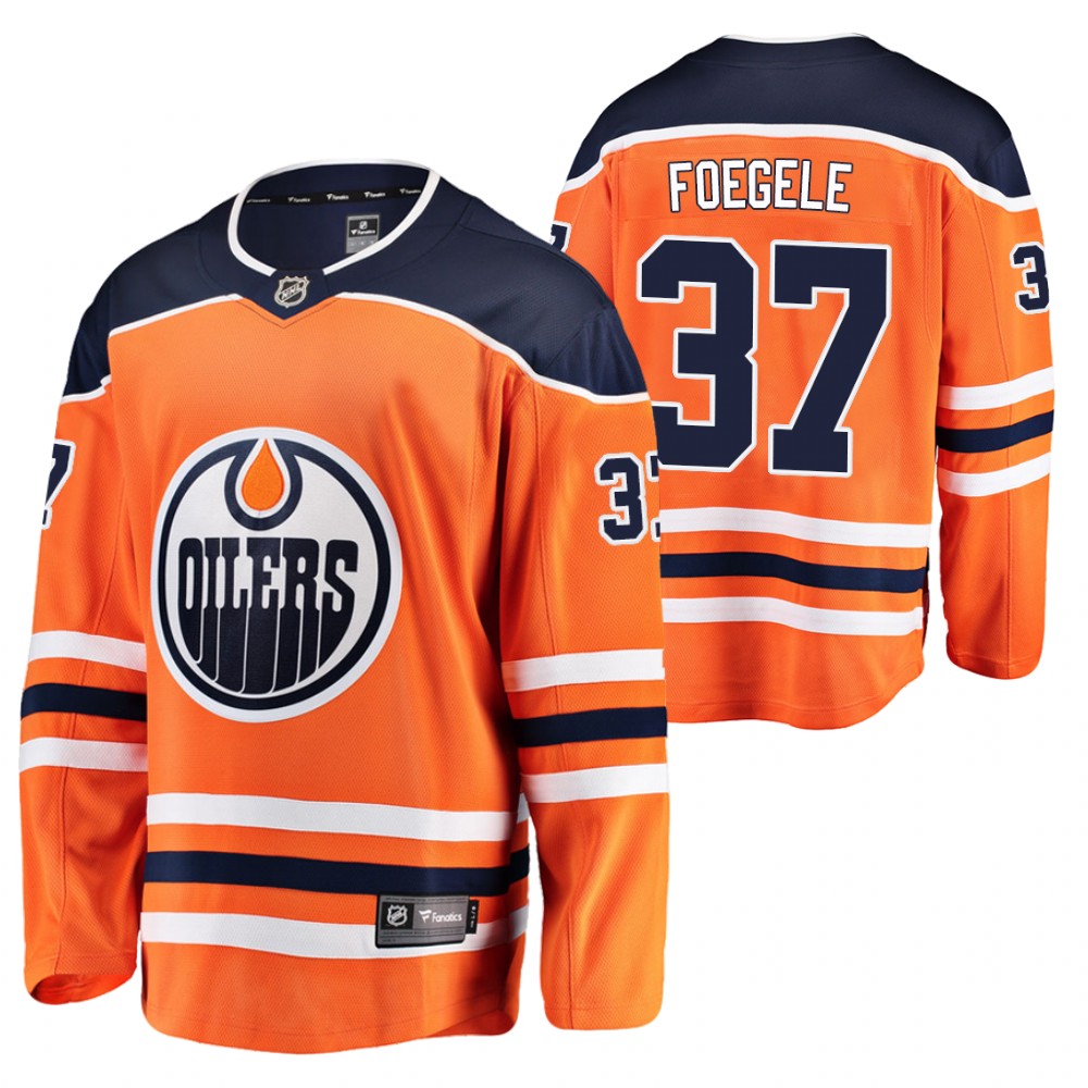 Oilers Warren Foegele Jersey Home Orange Player Men