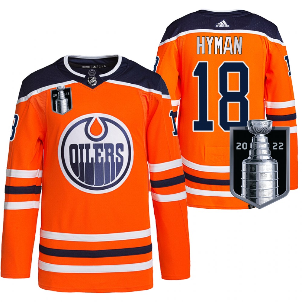 Oilers Zach Hyman 2022 Stanley Cup Playoffs Orange Jersey Authentic Primegreen