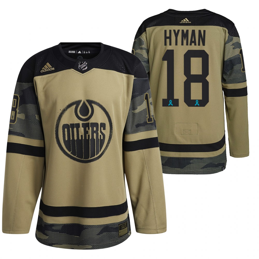 Oilers Zach Hyman Canadian Armed Force Camo 2021 CAF Night Jersey
