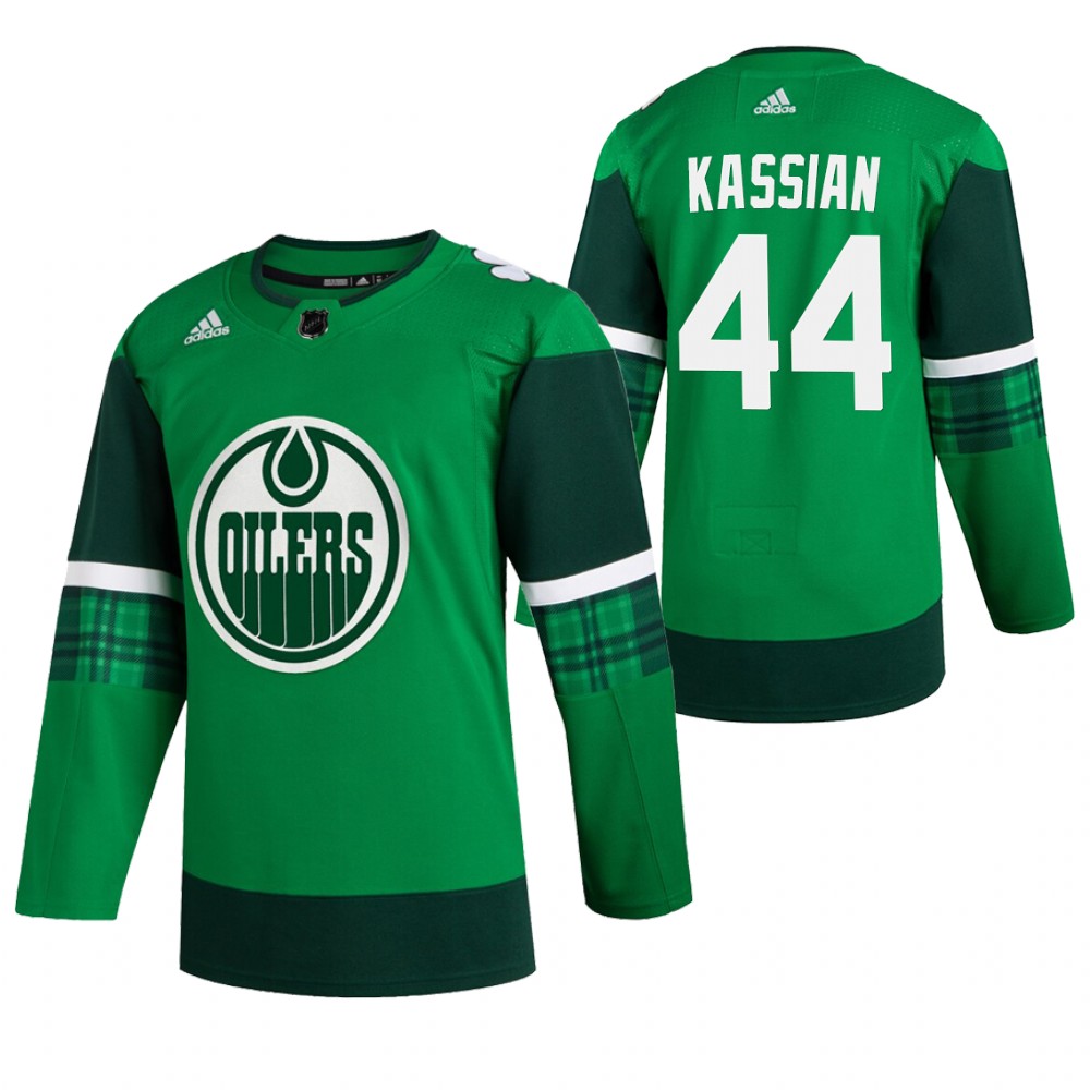 Oilers Zack Kassian 2020 St. Patrick's Day Green #44 Jersey Authentic Player