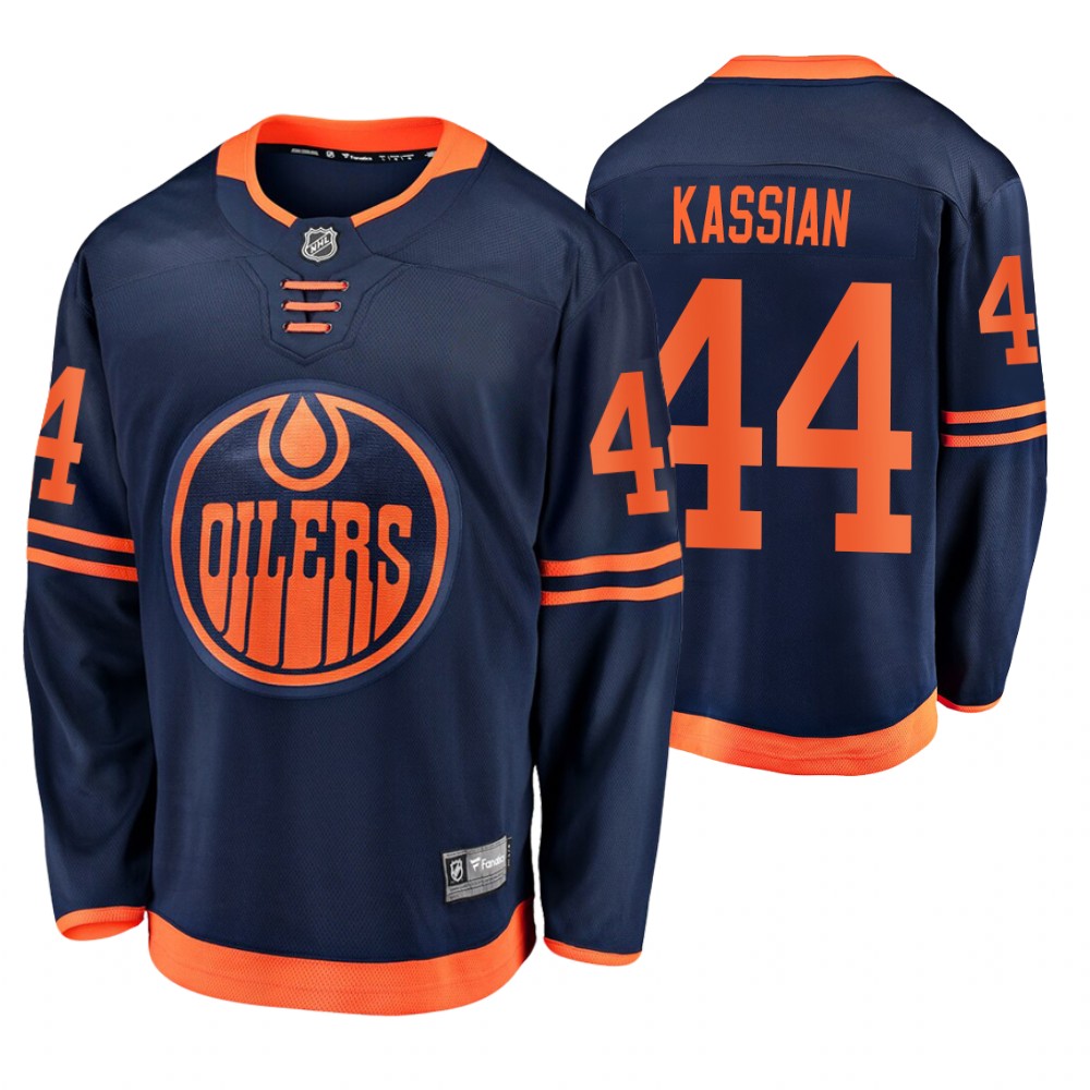Oilers Zack Kassian Navy Alternate Premier Breakaway Men's Jersey