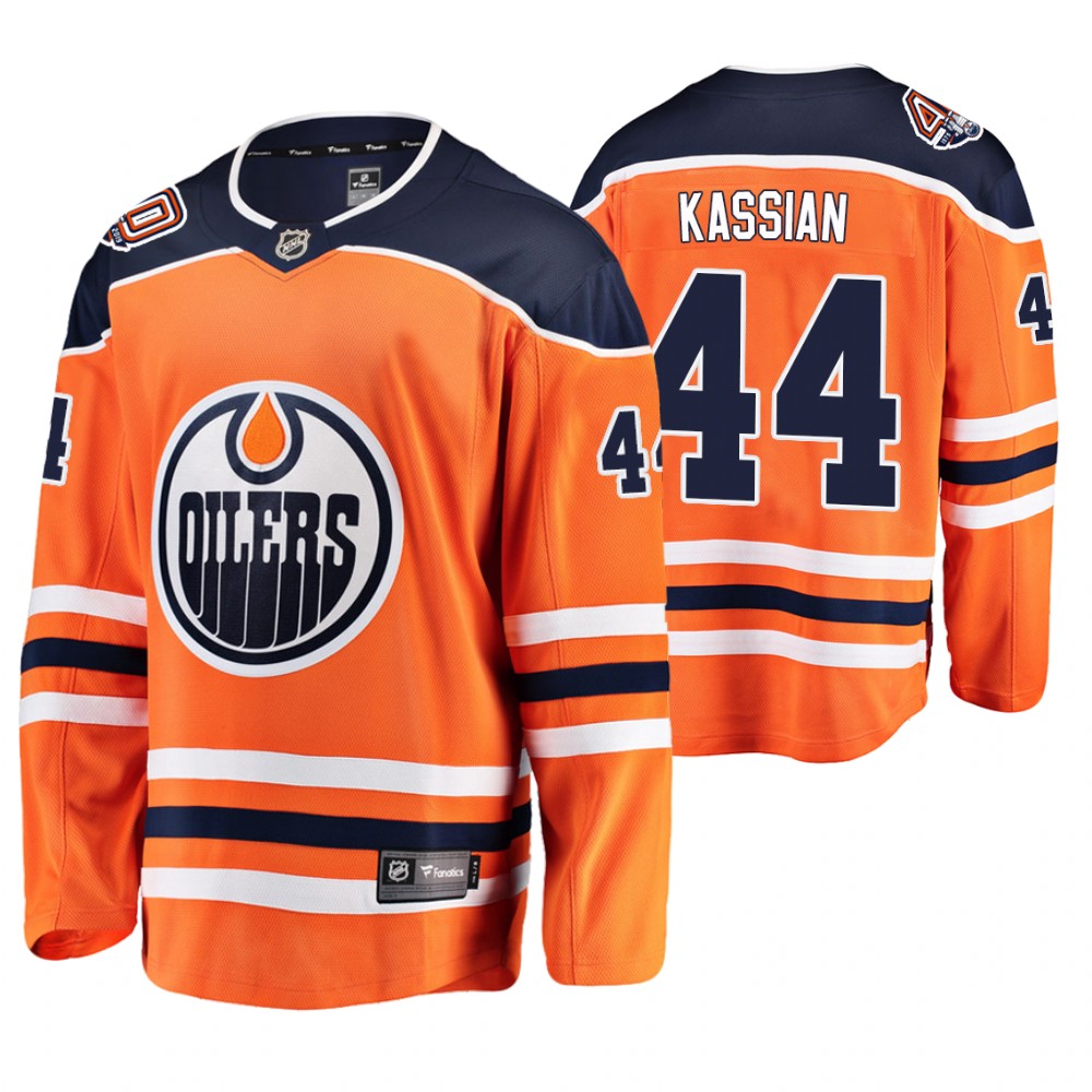 Oilers Zack Kassian Orange Breakaway Player 40th Anniversary Jersey