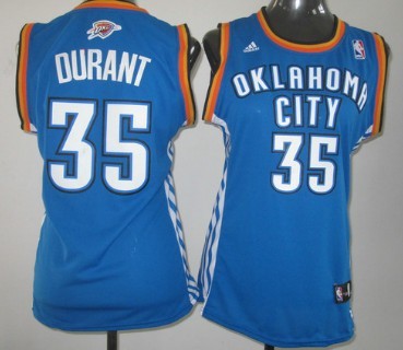 Oklahoma City Thunder #35 Kevin Durant Revolution 30 Swingman Blue Womens Jersey