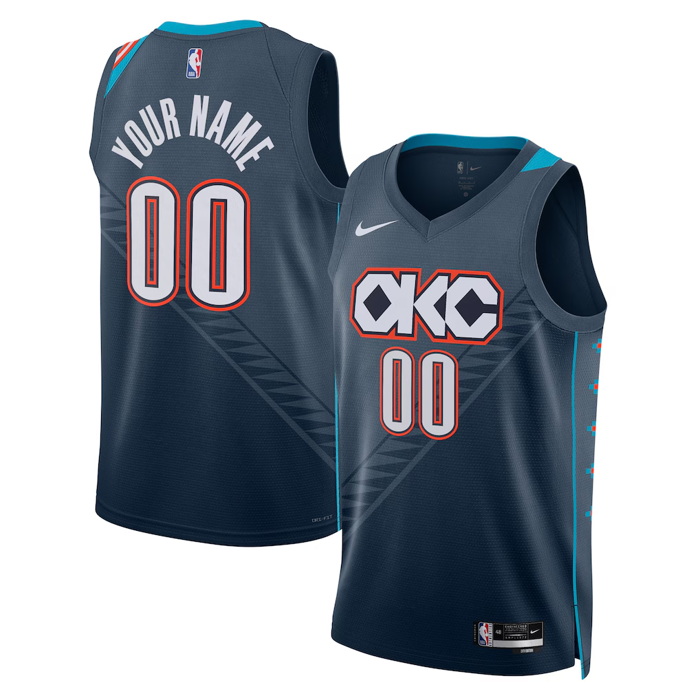 Oklahoma City Thunder  Nike Unisex 202526 City Edition Swingman Custom Jersey - Blue