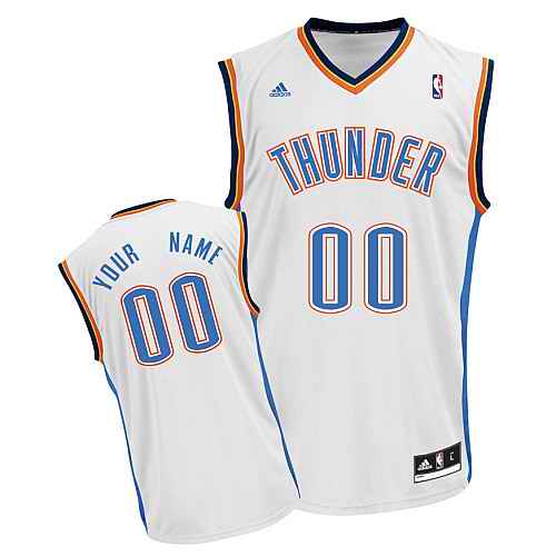 Oklahoma City Thunder Custom White Adidas Home Jersey