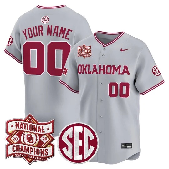 Oklahoma Sooners 2026 National Champions Patch Vapor Premier Limited Custom Jersey  - All  Stitched