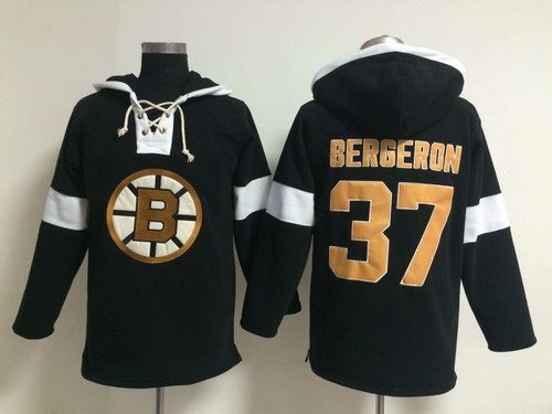 Old Time Hockey Boston Bruins #37 Patrice Bergeron Pullover Hoody -2014 Black Stitched