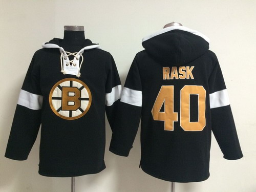 Old Time Hockey Boston Bruins #40 Tuukka Rask Pullover Hoody -2014 Black Stitched