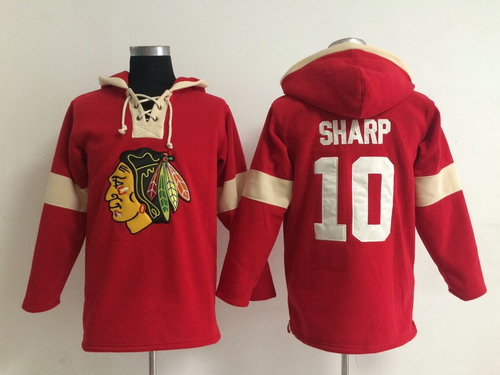 Old Time Hockey Chicago Blackhawks #10 Patrick Sharp Pullover Hoody -2014 Red Stitched