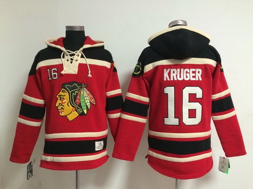 Old Time Hockey Chicago Blackhawks #16 Marcus Kruger Red Hoodie Stitched