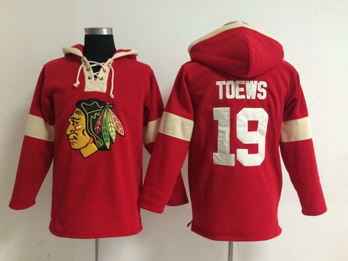 Old Time Hockey Chicago Blackhawks #19 Jonathan Toews Pullover Hoody -2014 Red Stitched