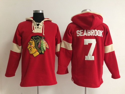 Old Time Hockey Chicago Blackhawks #7 Brent Seabrook Pullover Hoody -2014 Red Stitched