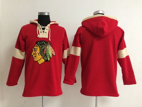 Old Time Hockey Chicago Blackhawks Blank 2014 Pullover Hoody -2014 Red Stitched