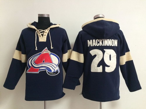 Old Time Hockey Colorado Avalanche #29 Nathan MacKinnon Pullover Hoody -2014 Navy Blue Stitched