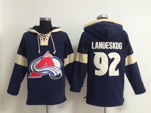 Old Time Hockey Colorado Avalanche #92 Gabriel Landeskog Pullover Hoody -2014 Navy Blue Stitched