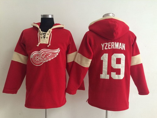 Old Time Hockey Detroit Red Wings #19 Steve Yzerman Pullover Hoody -2014 Red Stitched