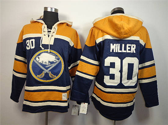 Old Time Hockey Hoodies Buffalo Sabres #30 Ryan Miller Blue Stitched