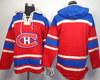 Old Time Hockey Hoodies Montreal Canadiens Blank Red Stitched