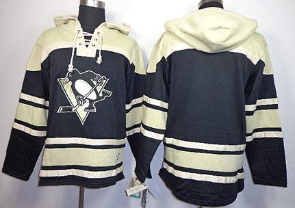 Old Time Hockey Hoodies Pittsburgh Penguins Blank Black Stitched