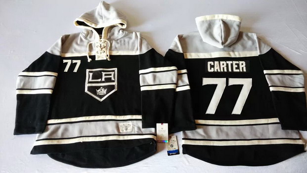 Old Time Hockey Los Angeles Kings #77 Jeff Carter Black Hoodie Stitched