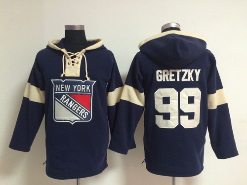 Old Time Hockey New York Rangers #99 Wayne Gretzky Pullover Hoody -2014 Navy Blue Stitched