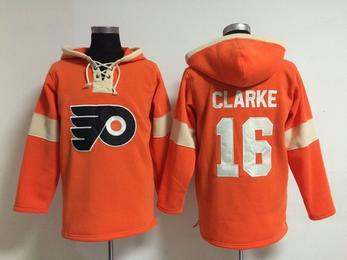 Old Time Hockey Philadelphia Flyers #16 Bobby Clarke Pullover Hoody -2014 Orange Stitched