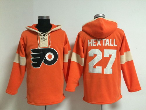 Old Time Hockey Philadelphia Flyers #27 Ron Hextall Pullover Hoody -2014 Orange Stitched