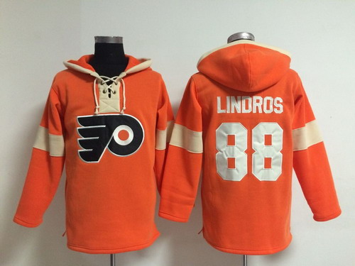 Old Time Hockey Philadelphia Flyers #88 Eric Lindros Pullover Hoody -2014 Orange Stitched