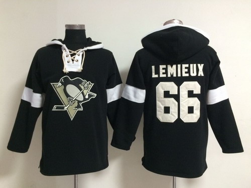 Old Time Hockey Pittsburgh Penguins #66 Mario Lemieux Pullover Hoody -2014 Black Stitched