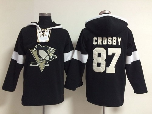 Old Time Hockey Pittsburgh Penguins #87 Sidney Crosby Pullover Hoody -2014 Black Stitched