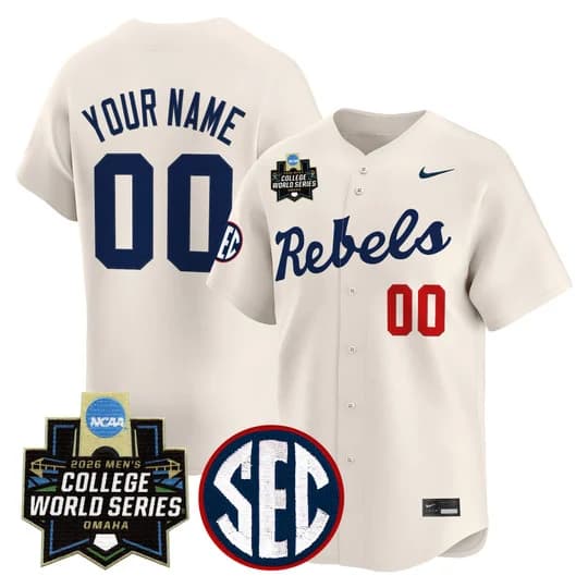 Ole Miss 2026 World Series Vapor  Premier Limited Custom Jersey - All Stitched
