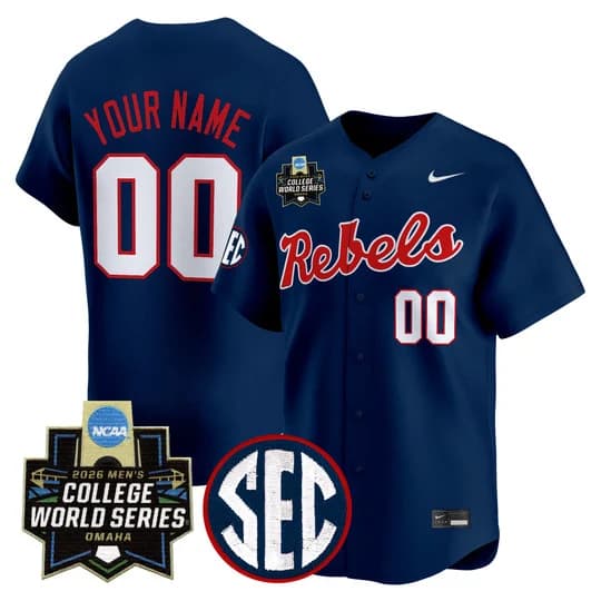 Ole Miss 2026 World Series Vapor Premier Limited Custom Jersey   - All Stitched