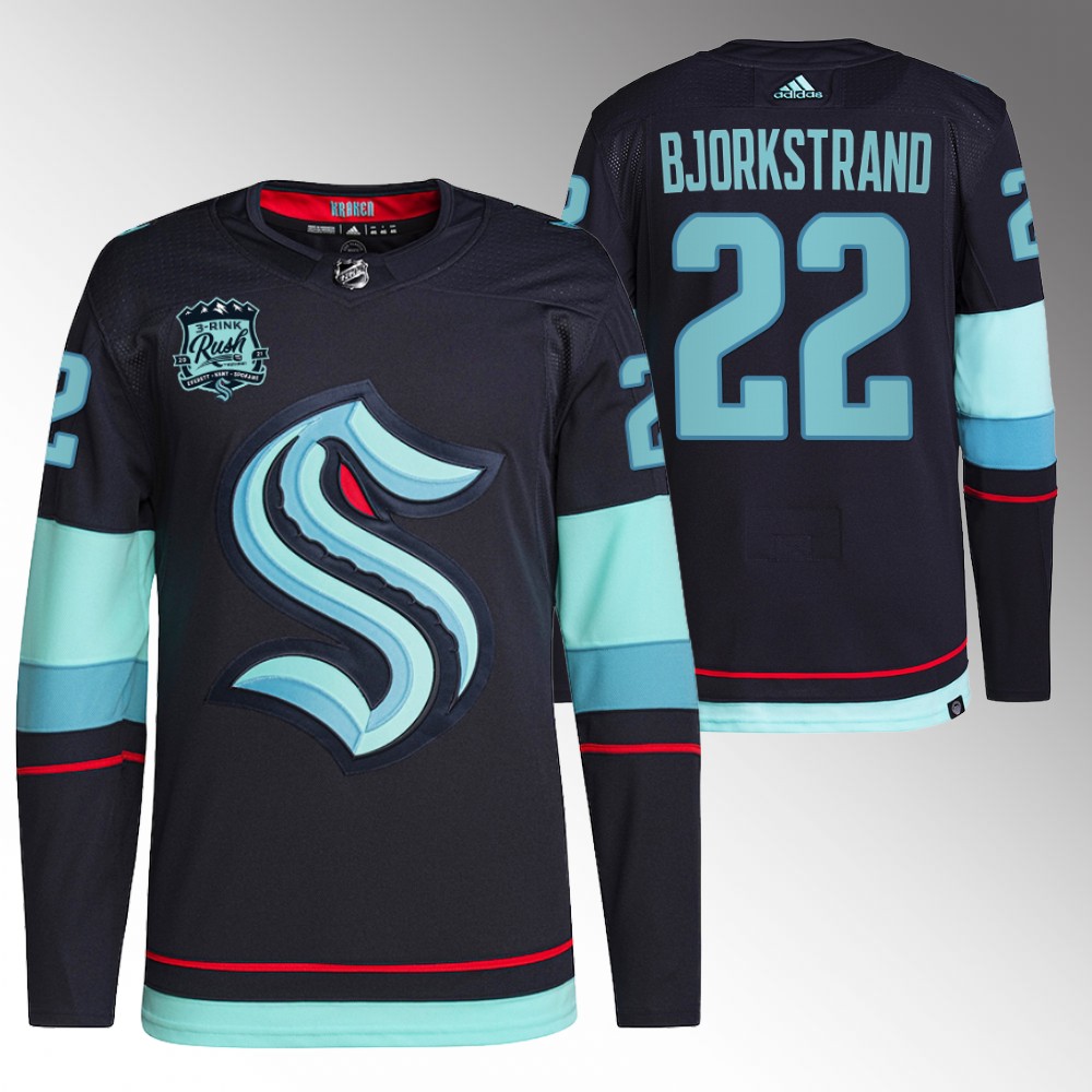 Oliver Bjorkstrand Seattle Kraken Navy Primegreen Authentic Home Jersey