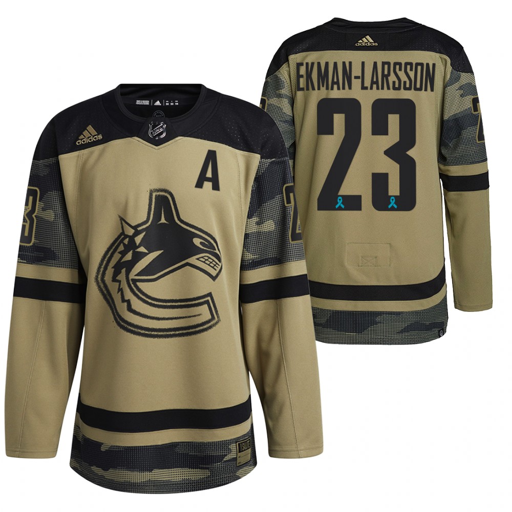 Oliver Ekman-Larsson Jersey Vancouver Canucks Canadian Armed Force Camo 2021 CAF Night