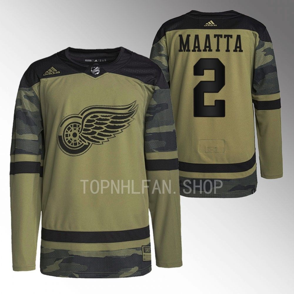 Olli Maatta 2022 Detroit Red Wings Camo Veterans Day Warmup Jersey