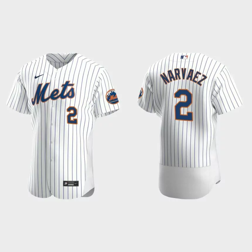 Omar Narvaez New York Mets Authentic Home Jersey – White