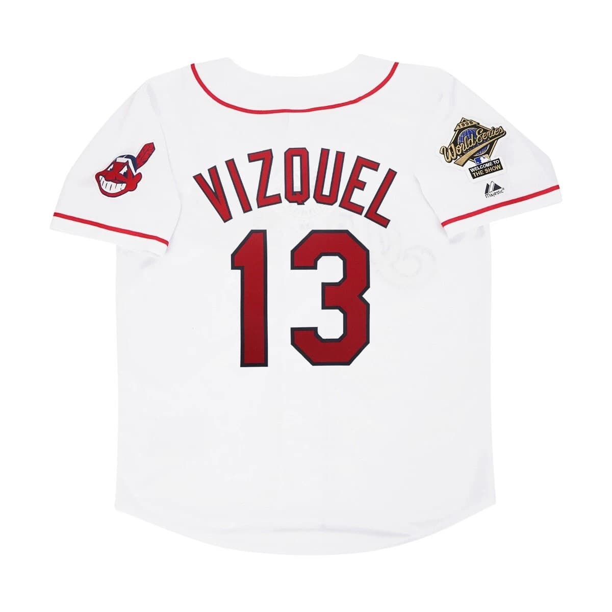 Omar Vizquel 1995 Cleveland Indians Home White World Series Men's Jersey
