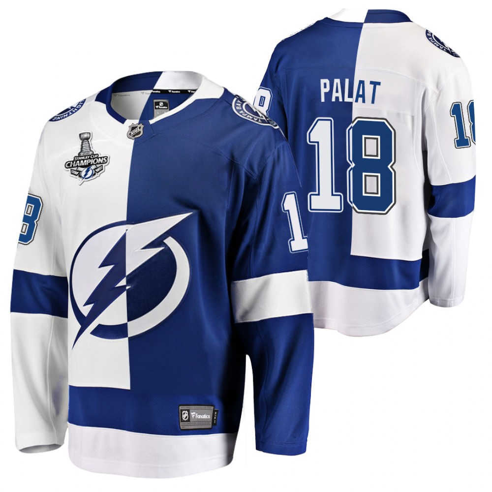 Ondrej Palat Lightning 2020 Stanley Cup Champions Black Split Special Edition Jersey