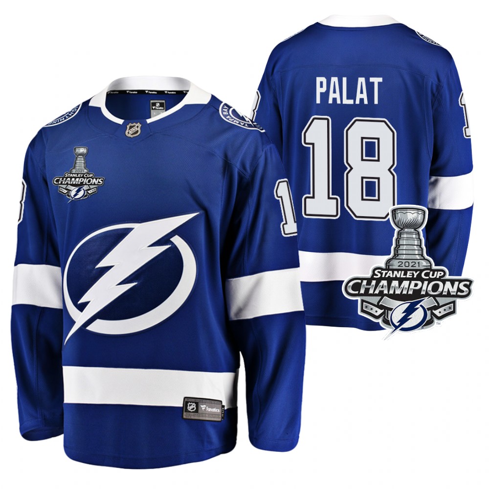 Ondrej Palat Lightning 2021 Stanley Cup Champions Blue Home Jersey