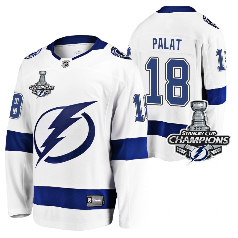 Ondrej Palat Lightning 2021 Stanley Cup Champions White Away Jersey