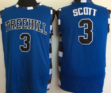 One Tree Hill Ravens 3 Lucas Scott Blue College Basketball Jersey