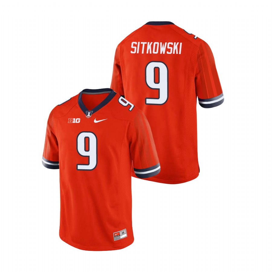 Orange Men's Illinois Fighting Illini Artur Sitkowski Replica Football Jersey